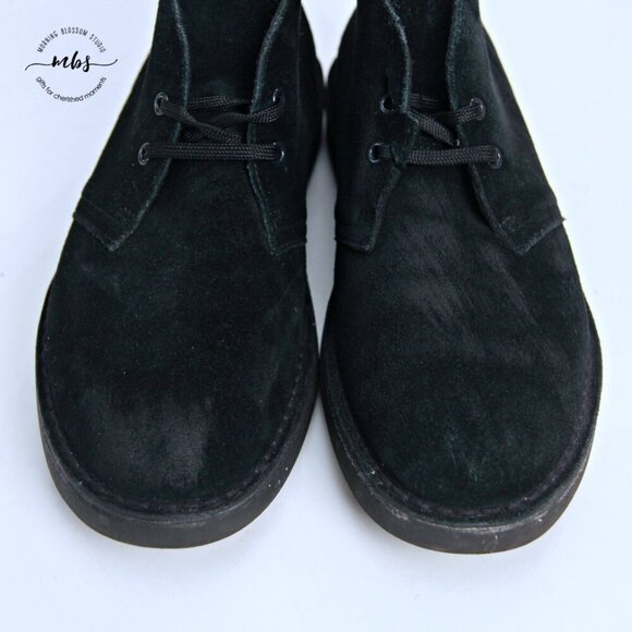 Clarks Bushacre Suede Chukka Desert Boots Black Men 8.5 - Picture 9 of 14